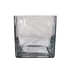 5.5โ Square Cube Smooth Glass Flower Vase Clear